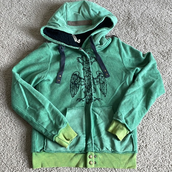 We The Free Jackets & Blazers - Free People We the Free Green Crest Hoodie RARE